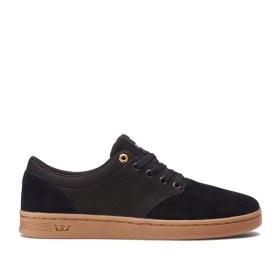 Mens Supra Low Top Shoes CHINO COURT Black/gum | AU-36665